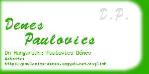 denes paulovics business card
